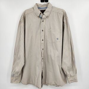 Ariat Heavyweight Long Sleeve Button Front Shirt Mens Size XL Pastel Plaid